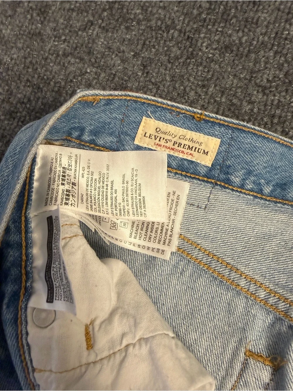 Levi's Light Blue Distressed Slim Straight Jeans